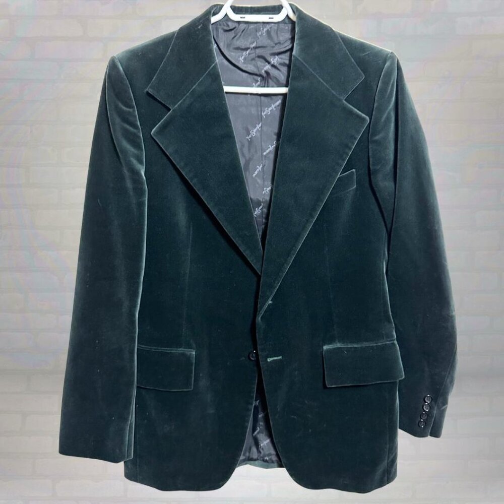 90s Yves Saint Laurent Velvet Blazer Jacket Size Small